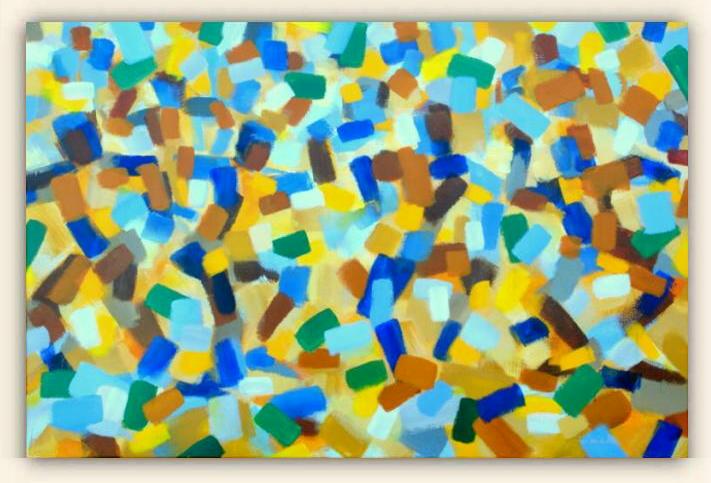 Mensen - menigte juli 2010; acryl op doek (form. ca. 80 x 120 cm)